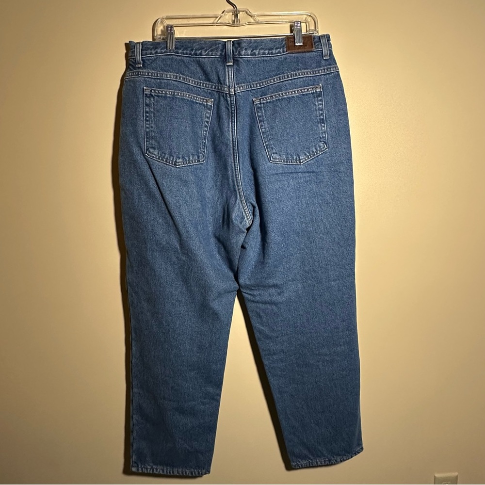 Classic High-Rise Women’s Blue Denim Jeans with Red Fleece Lining - Picture 4 of 12
